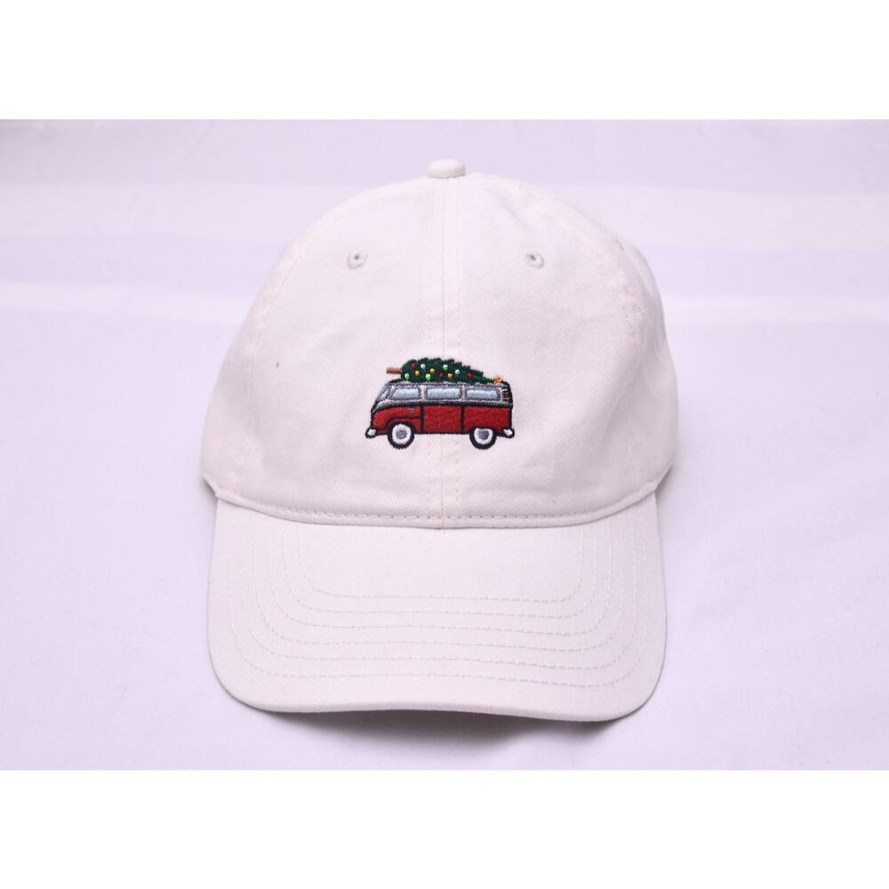 Mighty Fine Christmas Van Tree White Dad Hat Adjustable OSFM NWT